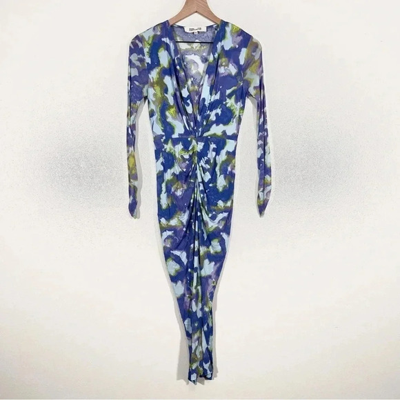 Diane Von Furstenberg Hades Pleated Abstract-Print Midi Dress - Picture 5 of 12